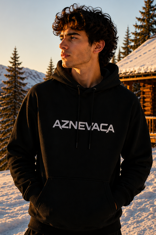 AZNEVACA Oversized Pullover Hoodie — Black