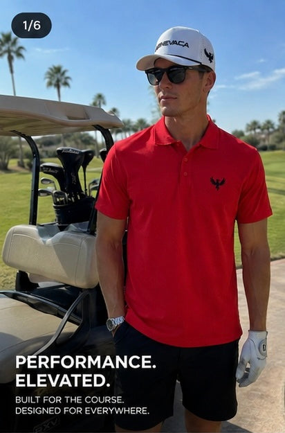 The Course Look — Red Polo & Rope Hat