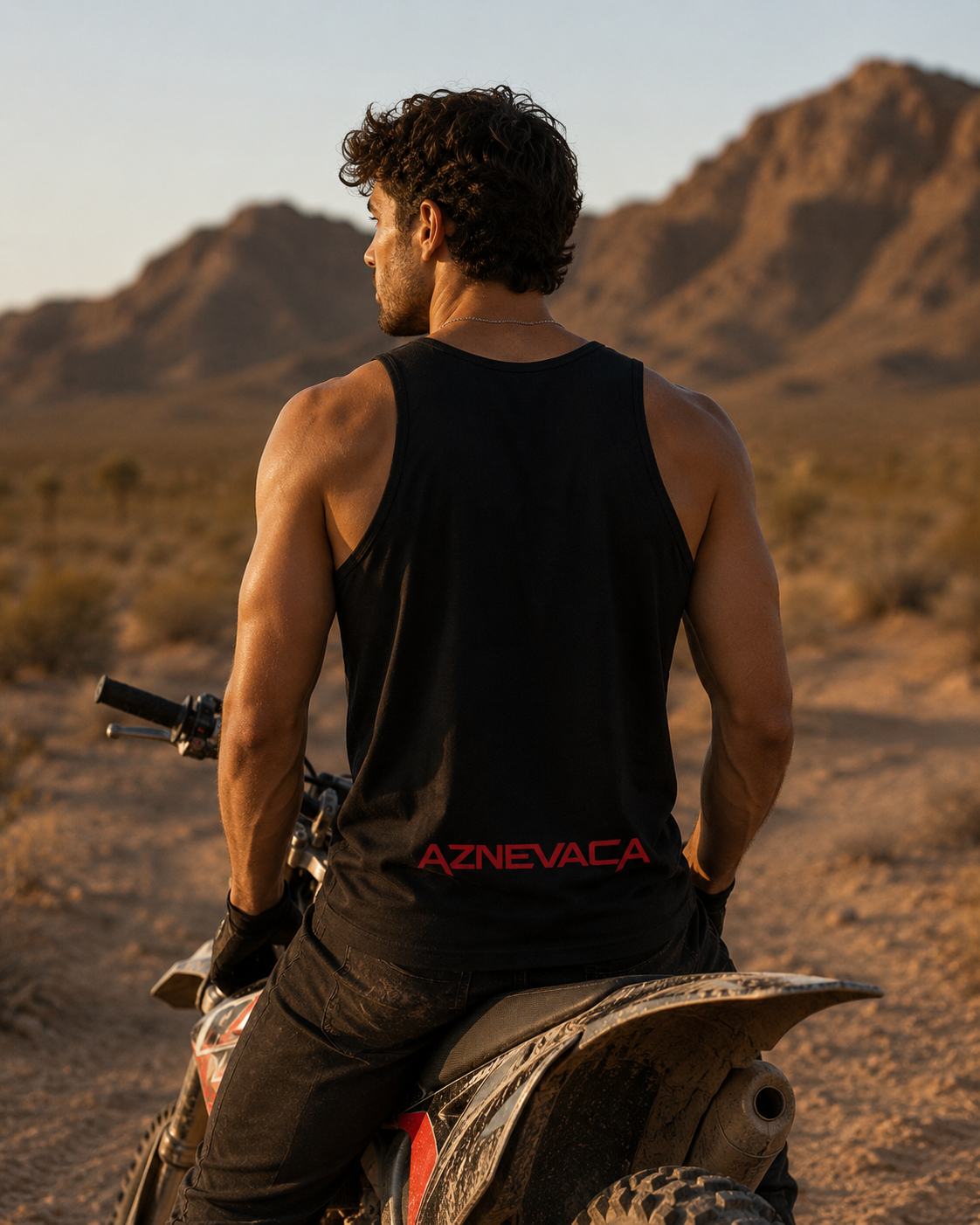 AZNEVACA Men's Training Tank Top — Black / Red