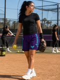 AZNEVACA Athletic Training Shorts — Purple & Teal