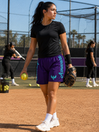 AZNEVACA Athletic Training Shorts — Purple & Teal