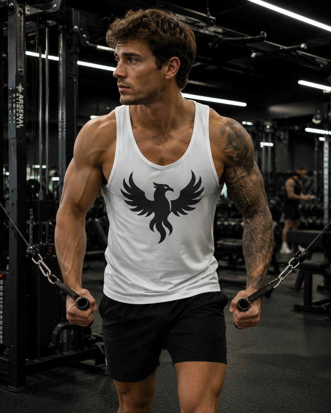 AZNEVACA Men's Training Tank Top — White / Black