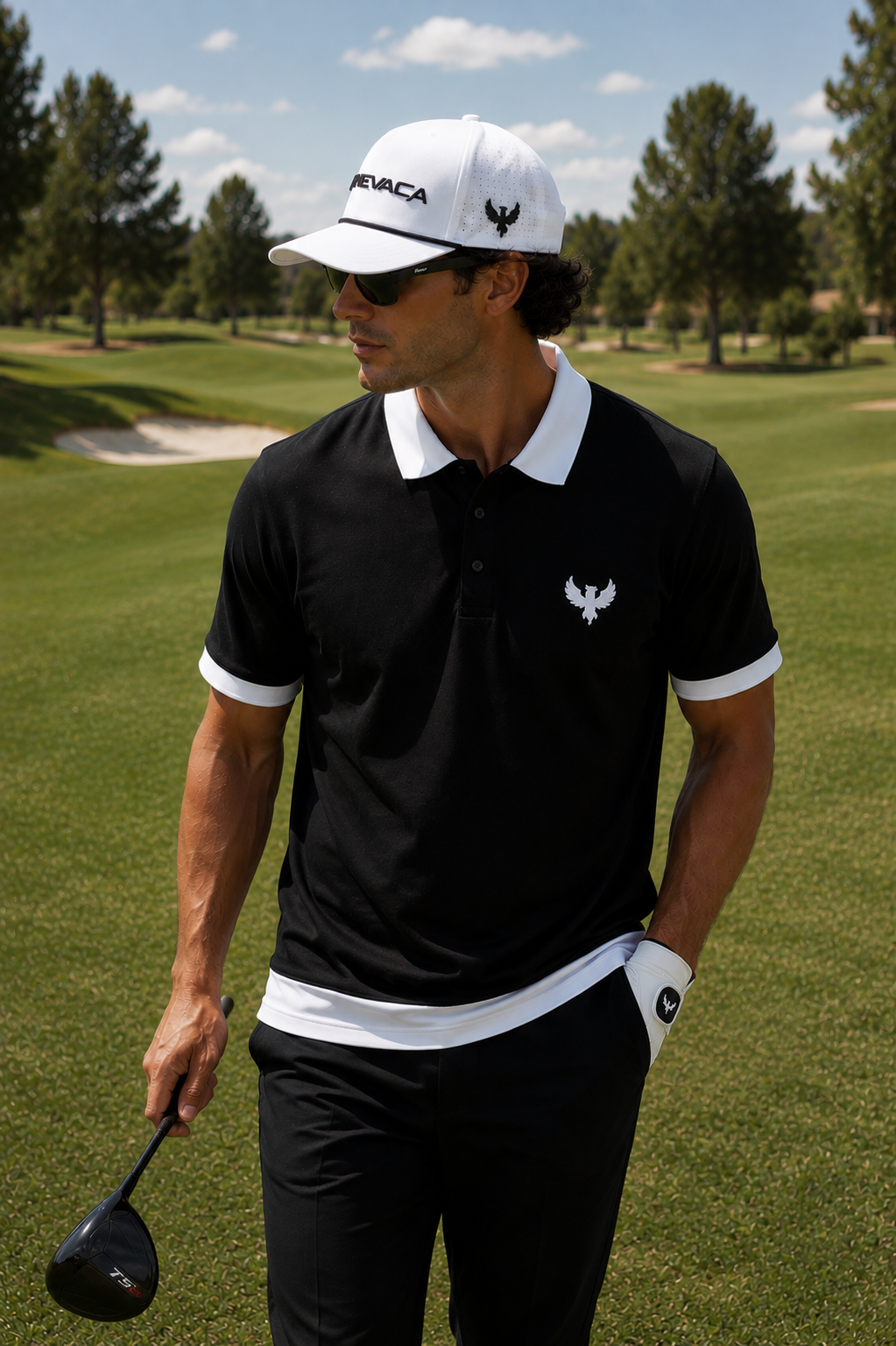 AZNEVACA Course Polo — Black/White