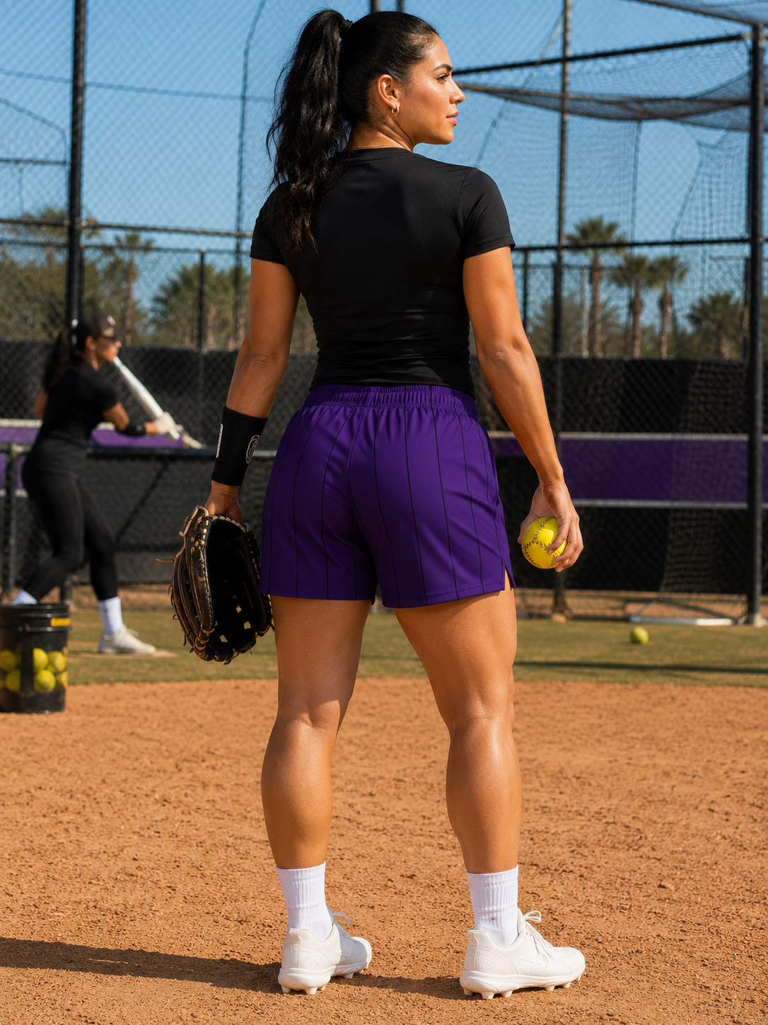 AZNEVACA Athletic Training Shorts — Purple & Teal