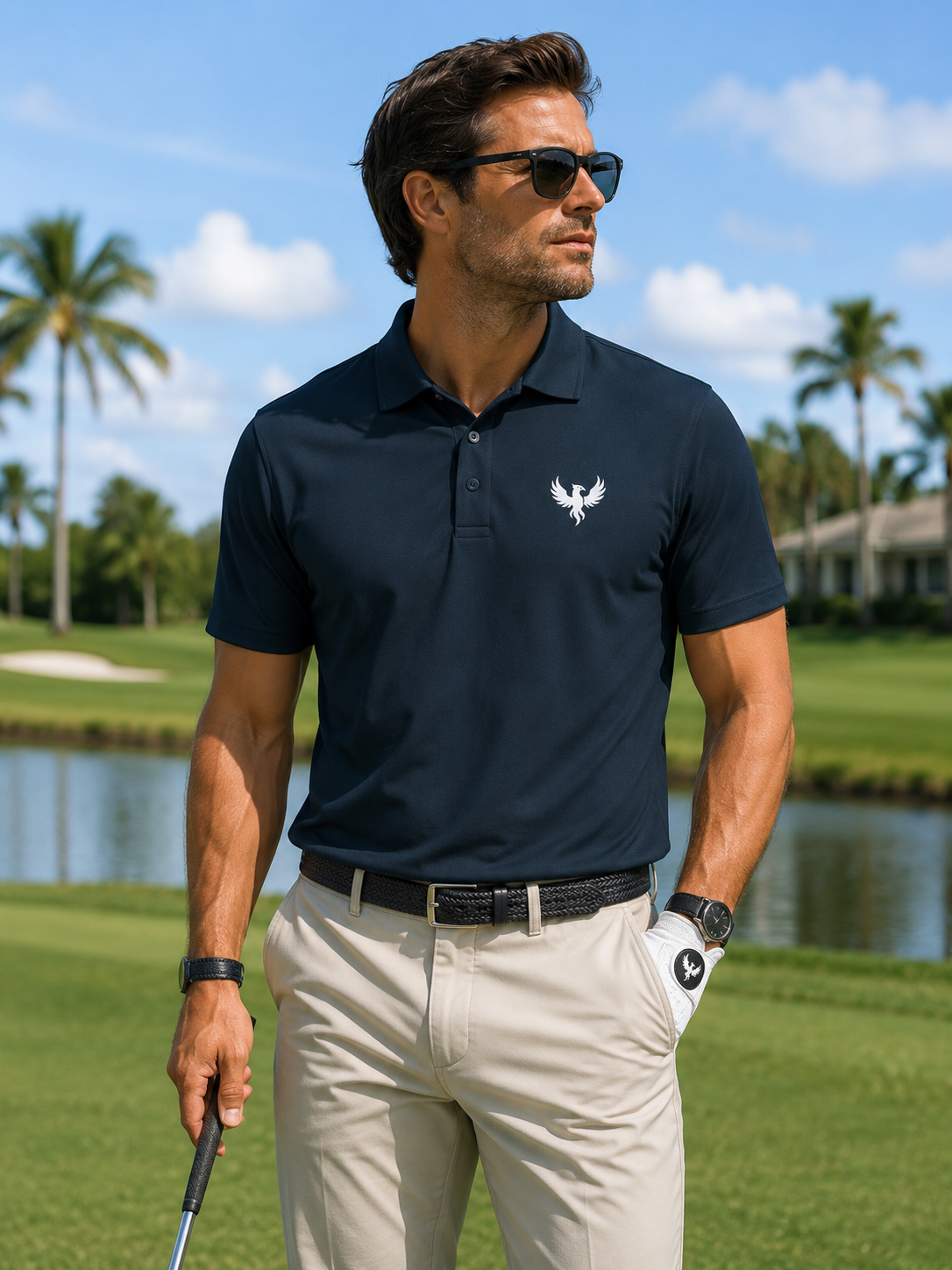 AZNEVACA Men's Athletic Polo — Classic Black