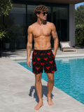 AZNEVACA Board Shorts - Black/Red