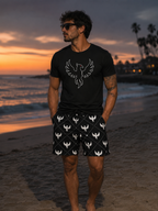 AZNEVACA Board Shorts - Black/White