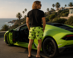 AZNEVACA Board Shorts - Lime Green/Black