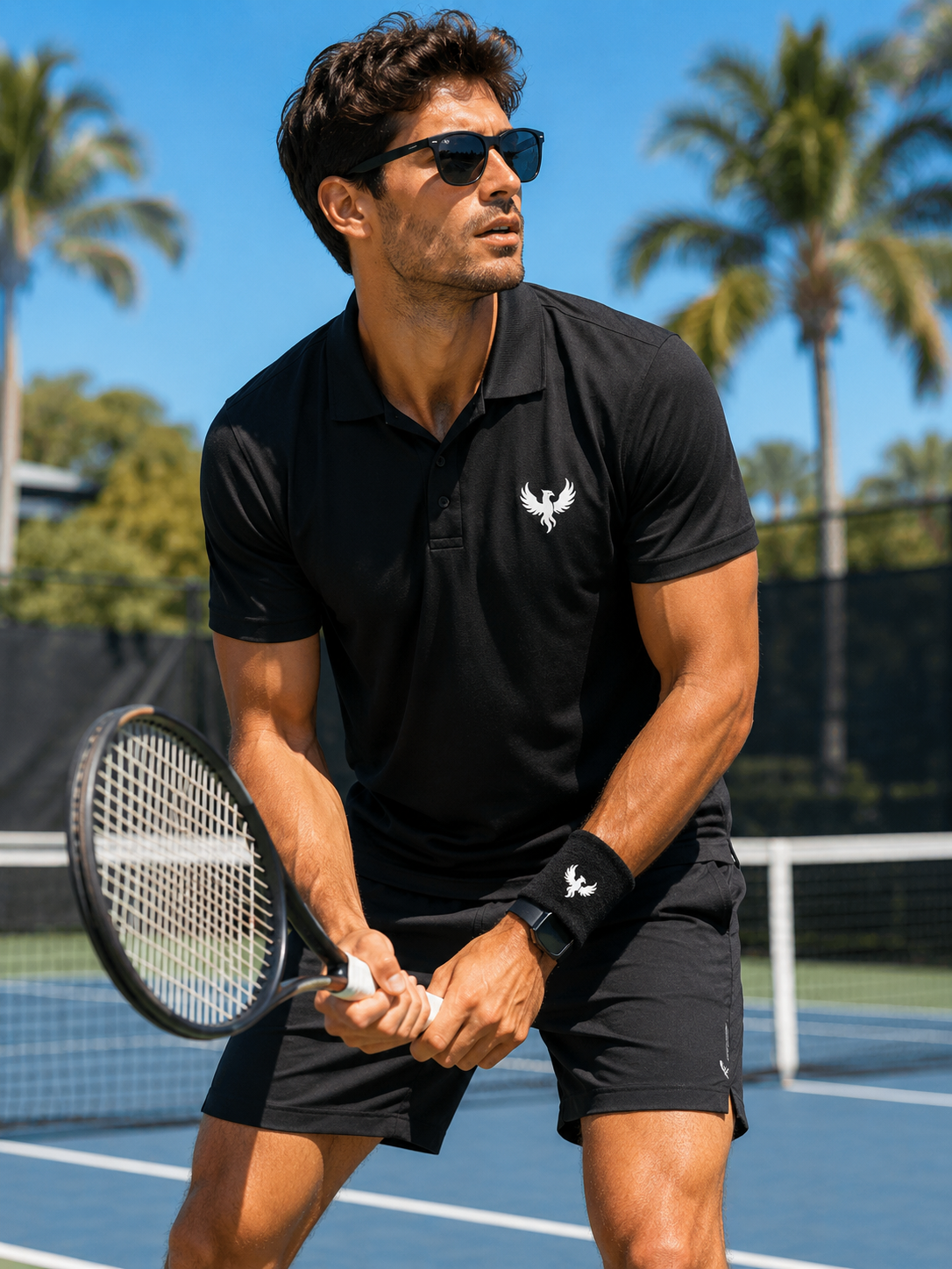AZNEVACA Men's Athletic Polo — Classic Black