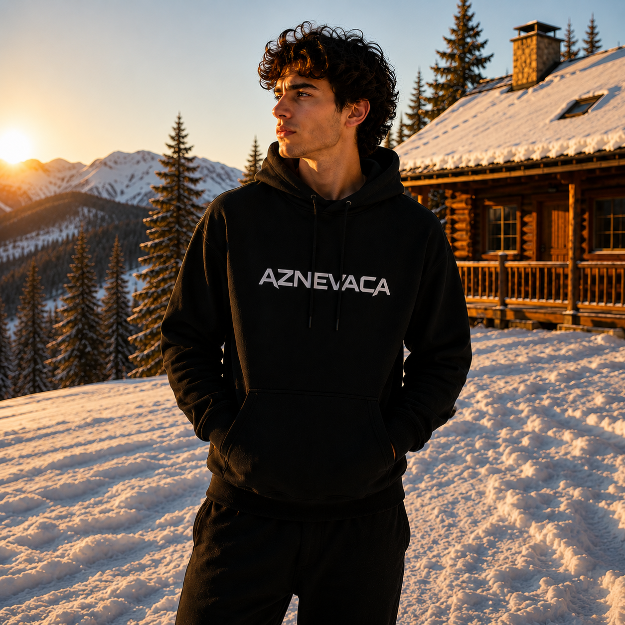 AZNEVACA Pullover Hoodie — Black