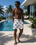 AZNEVACA Board Shorts - White/Black