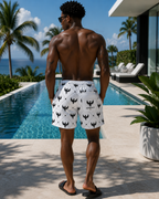 AZNEVACA Board Shorts - White/Black