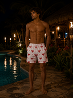 AZNEVACA Board Shorts - White/Red
